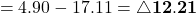 \[\text{試算上の実質営業利益} = 4.90 - 17.11 = \mathbf{\triangle 12.21}\ \text{億ドル}\]