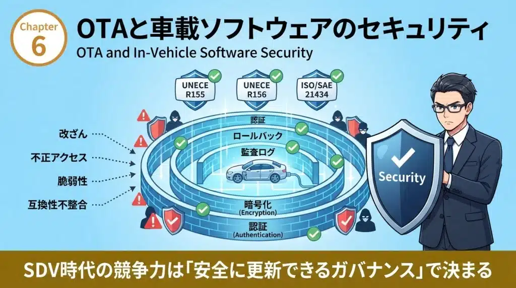 OTAが価値創造の出口になるほど、サイバーセキュリティと更新管理は経営課題になる。
