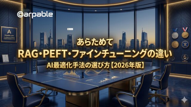 RAG、PEFT、ファインチューニングの違い