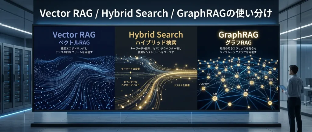 Vector RAG / Hybrid Search / GraphRAGの使い分け