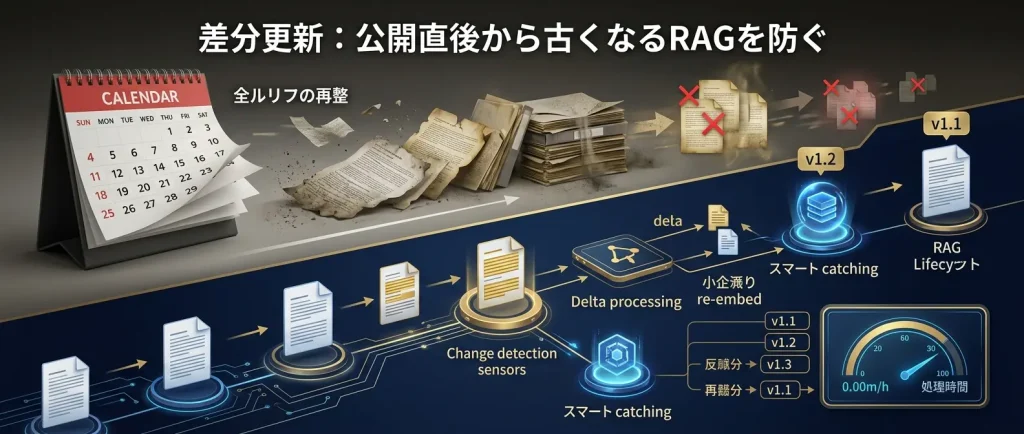 差分更新：公開直後から古くなるRAGを防ぐ