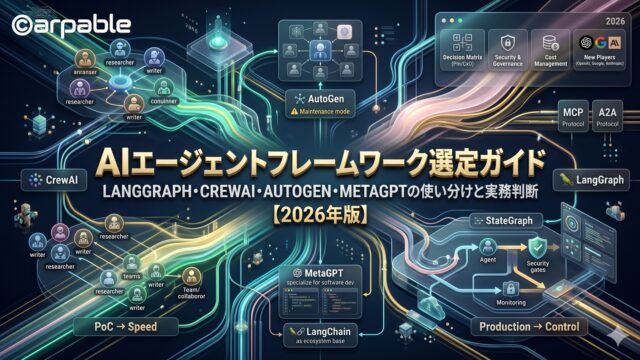 AIエージェントフレームワーク選定ガイド【2026年版】LangGraph・CrewAI・AutoGen・MetaGPTの使い分けと実務判断
