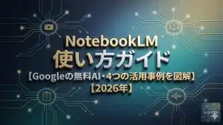 NotebookLM使い方ガイド2026【Googleの無料AI・4つの活用事例を図解】
