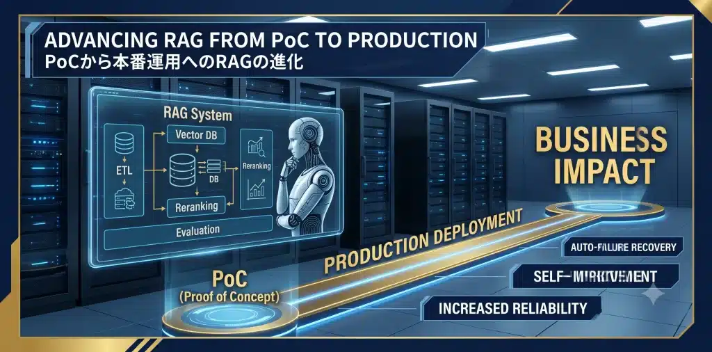 Agentic RAGは、RAGのPoCを本番運用へ進めるときに残る「検索失敗・評価不能・運用不能」の壁を越えるための考え方です。