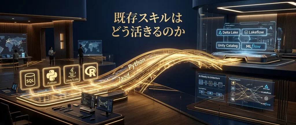 Databricks導入は、既存スキルを捨てる話ではなく、AI時代へ接続し直す話である。