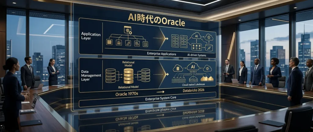 Databricksの本質は、企業システムの奥にあるデータ管理レイヤーを押さえる構造にある。