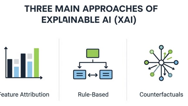 XAIの主要アプローチ「3つの異なる虫眼鏡」.