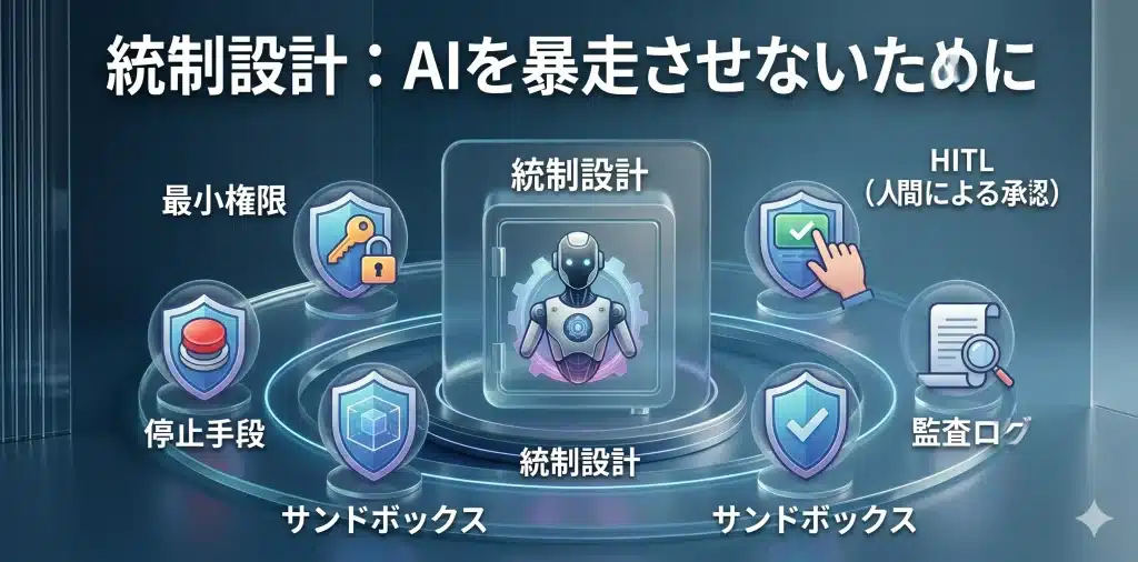 AIエージェントの「実行力」は便利さとリスクの表裏一体だ。統制設計なき導入は、PoCで止まるか本番で事故を起こす。