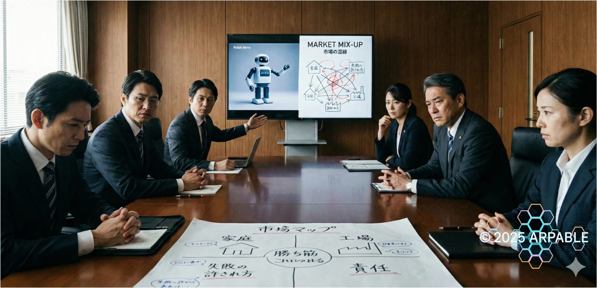 市場ごとにロボットへ求められる要件が異なることを示す概念図