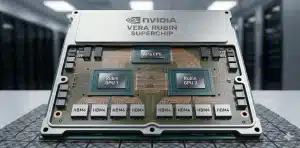 Vera RubinのSuperchip構成イメージ（Rubin GPU×2とVera CPU×1が一体化した最小ユニット）