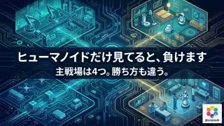 ”ヒューマノイドだけ見てると、負けます”、その下に”主戦場は4つ。勝ち方も違う。”