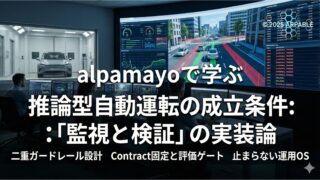 alpamayoで学ぶ推論型自動運転の成立条件：「監視と検証」の実装論