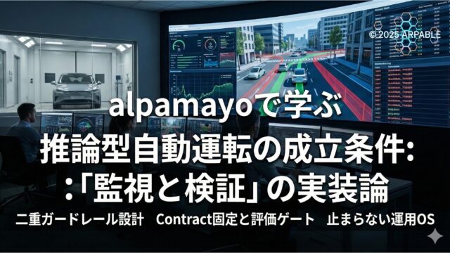 alpamayoで学ぶ推論型自動運転の成立条件：「監視と検証」の実装論