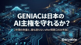 GENIAC（経産省・NEDO）の2年間を徹底検証。339億円・30社支援の成果を認めつつ、GPU終了後の自立問題、オープンウェイト時代の戦略転換、TSMC遅延リスクを解説。日本のAI主権の解はフィジカルAIにあると提言する。