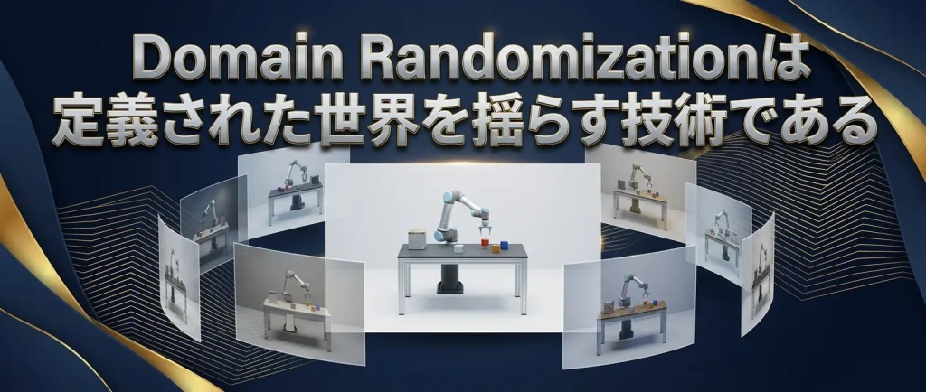 Domain RandomizationはSim2Realそのものではなく、定義済みの仮想世界を揺らす代表的な手段である。