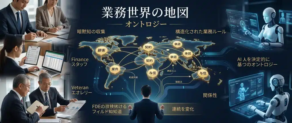 FDEの本質は、AIアプリを作ることではありません。顧客の業務を、AIが理解し、判断し、動ける構造へ変えることです。