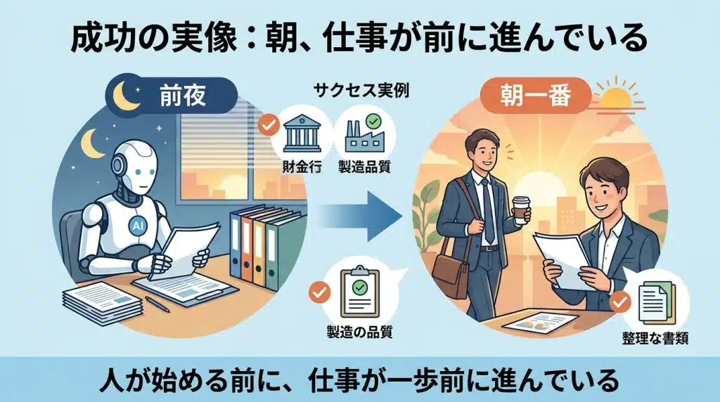 業務プロセスに埋め込まれるAIエージェントのイメージ